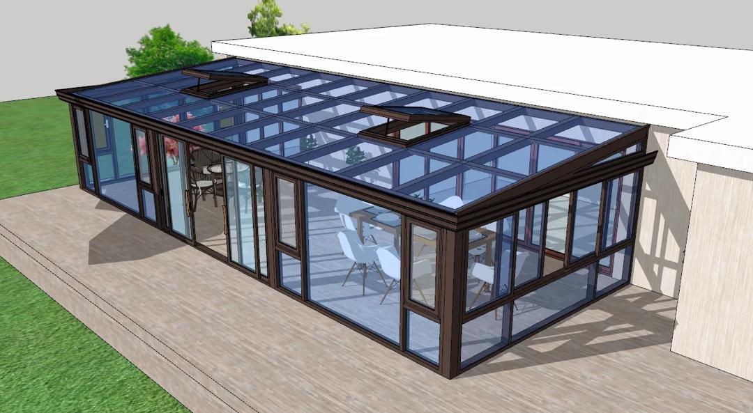 Véranda aluminium structure vitrée